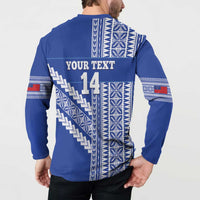 Fetu Samoa Rugby Custom Button Sweatshirt Siapo Pattern - Sporty Style LT14 - Polynesian Pride