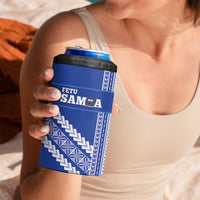 Custom Fetu Samoa Rugby 4 in 1 Can Cooler Tumbler Siapo Pattern - Sporty Style