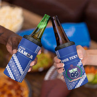 Custom Fetu Samoa Rugby 4 in 1 Can Cooler Tumbler Siapo Pattern - Sporty Style