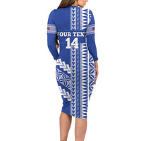Fetu Samoa Rugby Custom Family Matching Long Sleeve Bodycon Dress and Hawaiian Shirt Siapo Pattern - Sporty Style