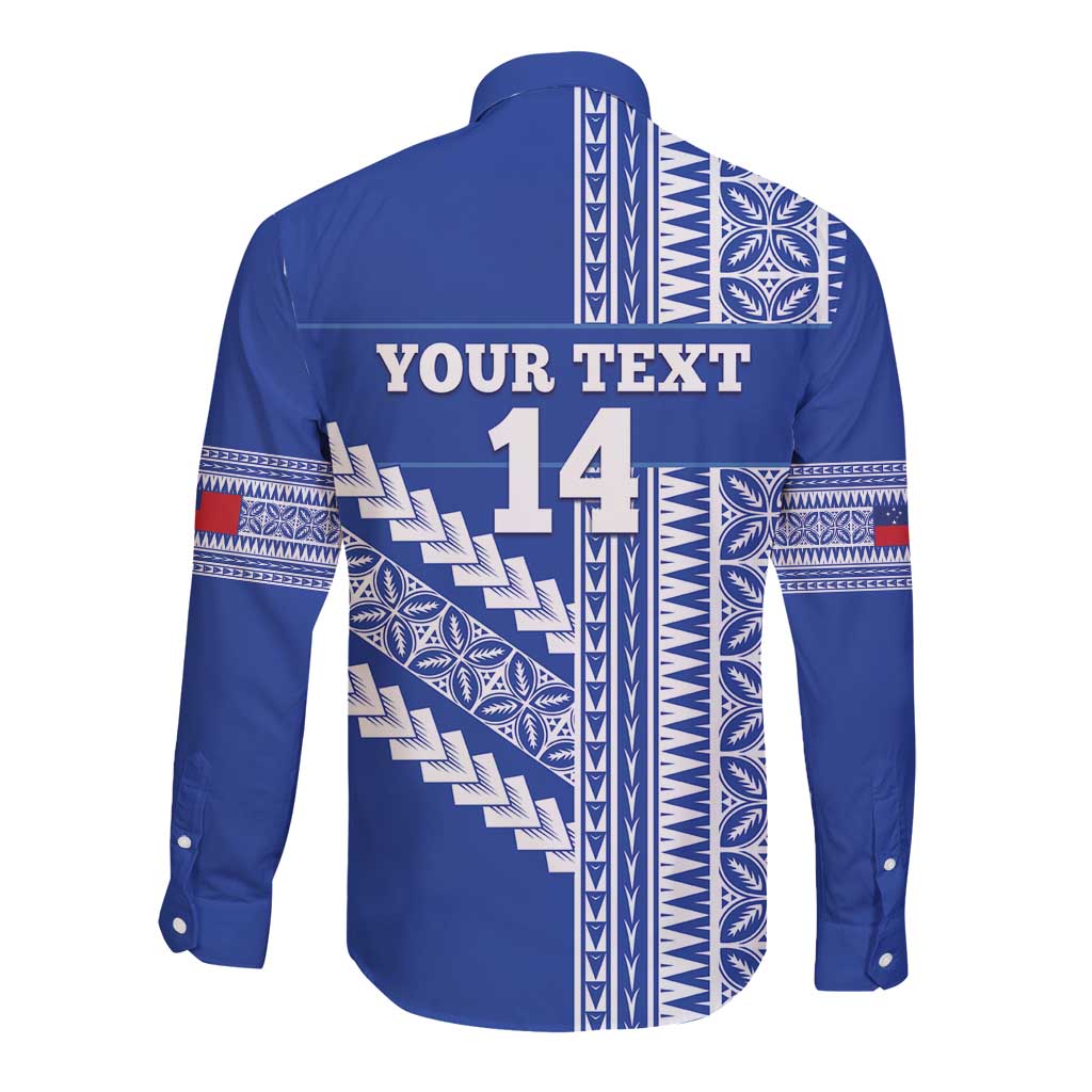 Fetu Samoa Rugby Custom Long Sleeve Button Shirt Siapo Pattern - Sporty Style LT14 - Polynesian Pride
