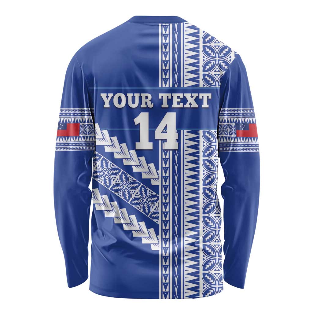 Fetu Samoa Rugby Custom Long Sleeve Shirt Siapo Pattern - Sporty Style LT14 - Polynesian Pride