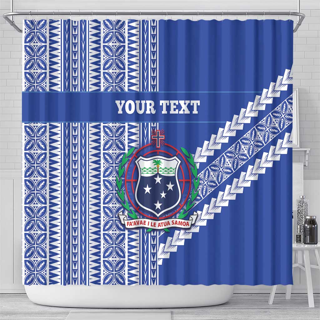 Fetu Samoa Rugby Custom Shower Curtain Siapo Pattern - Sporty Style LT14 - Polynesian Pride