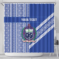 Fetu Samoa Rugby Custom Shower Curtain Siapo Pattern - Sporty Style LT14 - Polynesian Pride