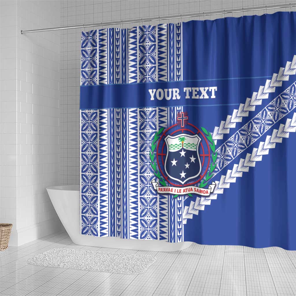 Fetu Samoa Rugby Custom Shower Curtain Siapo Pattern - Sporty Style LT14 - Polynesian Pride