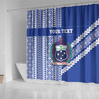 Fetu Samoa Rugby Custom Shower Curtain Siapo Pattern - Sporty Style LT14 - Polynesian Pride