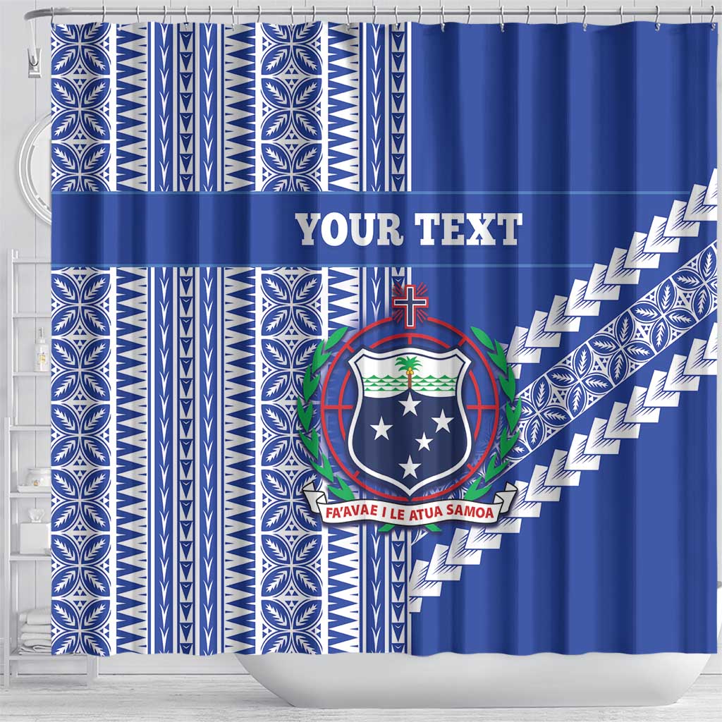 Fetu Samoa Rugby Custom Shower Curtain Siapo Pattern - Sporty Style LT14 - Polynesian Pride