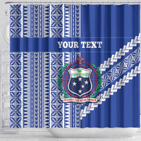 Fetu Samoa Rugby Custom Shower Curtain Siapo Pattern - Sporty Style LT14 - Polynesian Pride