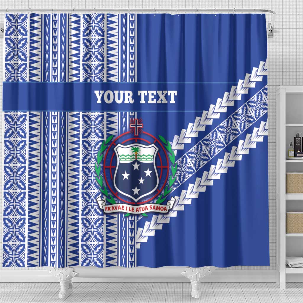 Fetu Samoa Rugby Custom Shower Curtain Siapo Pattern - Sporty Style LT14 - Polynesian Pride