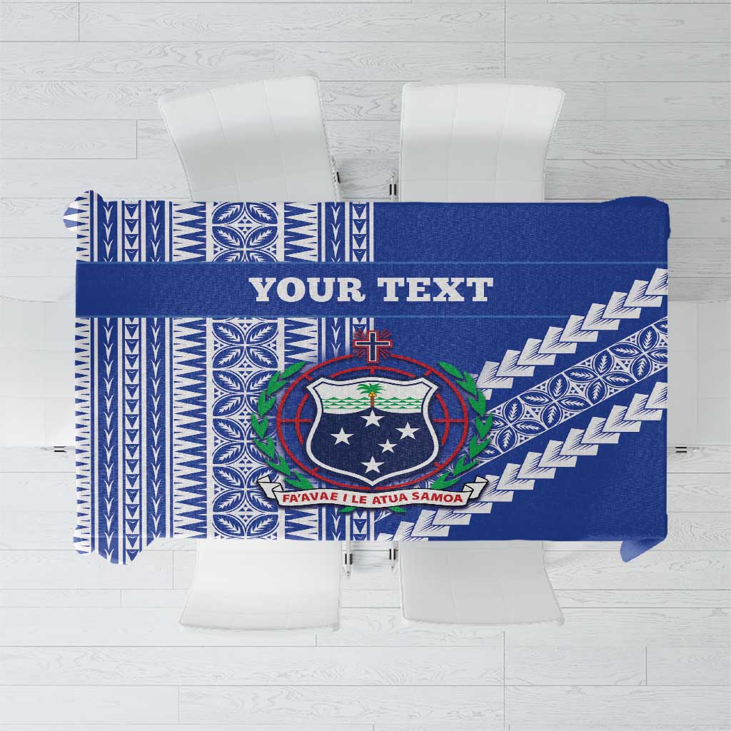 Fetu Samoa Rugby Custom Tablecloth Siapo Pattern - Sporty Style LT14 Blue - Polynesian Pride