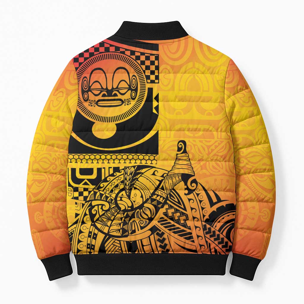 Marquesas Islands Bomber Puffer Jacket Marquesan Matatiki Fish Hook Patutiki - Polynesian Pride