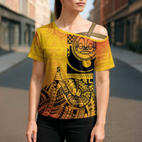 Marquesas Islands Cross Shoulder Shirt Marquesan Matatiki Fish Hook Patutiki - Polynesian Pride