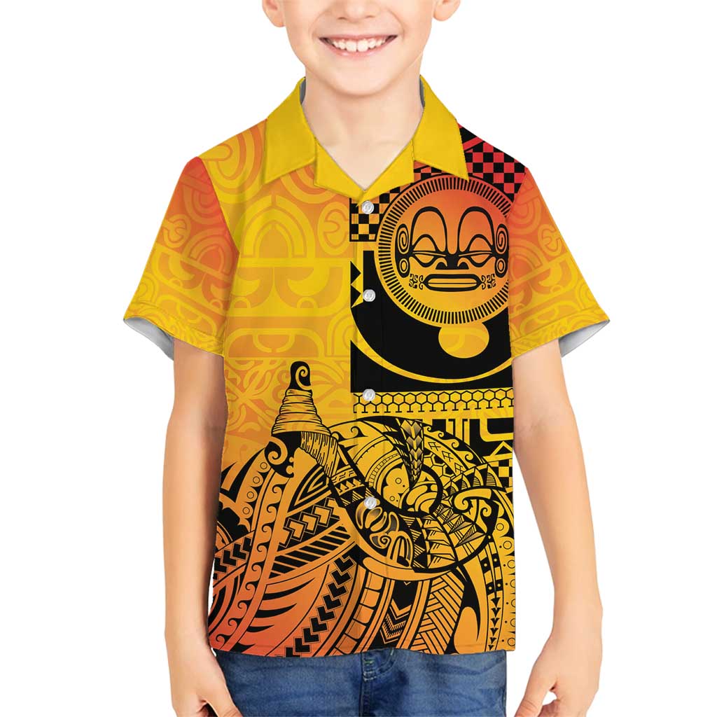 Marquesas Islands Family Matching Off Shoulder Maxi Dress and Hawaiian Shirt Marquesan Matatiki Fish Hook Patutiki - Polynesian Pride