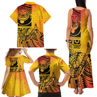 Marquesas Islands Family Matching Tank Maxi Dress and Hawaiian Shirt Marquesan Matatiki Fish Hook Patutiki - Polynesian Pride