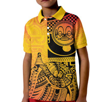 Marquesas Islands Kid Polo Shirt Marquesan Matatiki Fish Hook Patutiki - Polynesian Pride