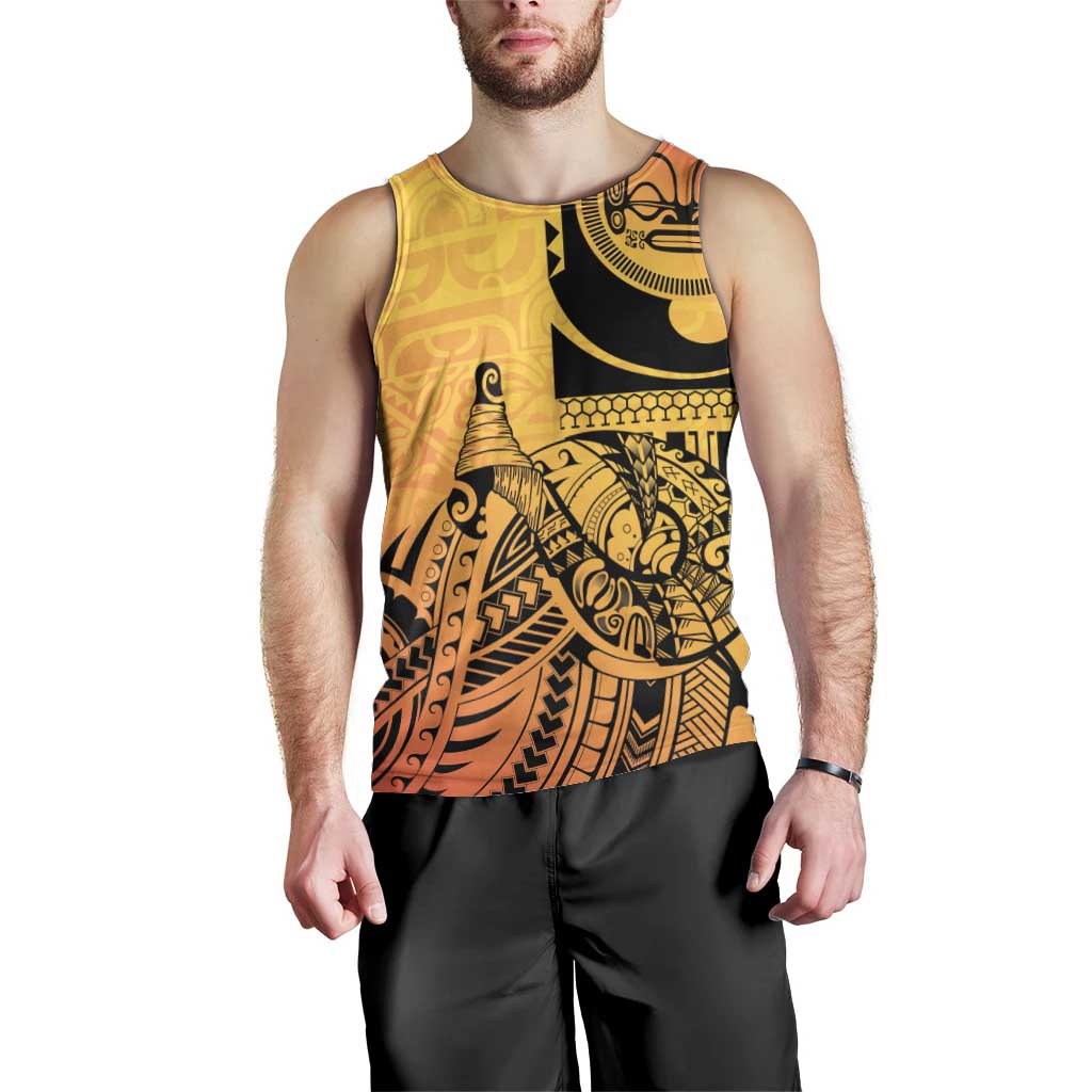 Marquesas Islands Men Tank Top Marquesan Matatiki Fish Hook Patutiki - Polynesian Pride