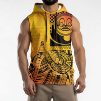 Marquesas Islands Sleeveless Hoodie Marquesan Matatiki Fish Hook Patutiki - Polynesian Pride
