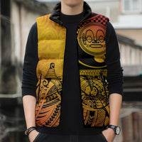 Marquesas Islands Sleeveless Puffer Jacket Marquesan Matatiki Fish Hook Patutiki - Polynesian Pride