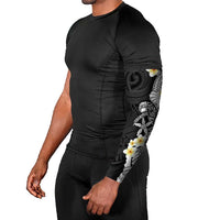 Black Samoa Tattoo Arm Sleeves Plumeria Samoan Ocean Tatau Pattern - Polynesian Pride