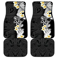 Black Samoa Tattoo Car Mats Plumeria Samoan Ocean Tatau Pattern - Polynesian Pride