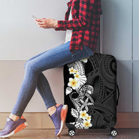 Black Samoa Tattoo Luggage Cover Plumeria Samoan Ocean Tatau Pattern - Polynesian Pride