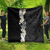 Black Samoa Tattoo Quilt Plumeria Samoan Ocean Tatau Pattern - Polynesian Pride