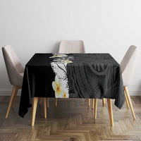 Black Samoa Tattoo Tablecloth Plumeria Samoan Ocean Tatau Pattern - Polynesian Pride