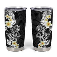 Black Samoa Tattoo Tumbler Cup Plumeria Samoan Ocean Tatau Pattern - Polynesian Pride