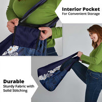 Blue Samoa Tattoo Grocery Bag Plumeria Samoan Ocean Tatau Pattern - Polynesian Pride