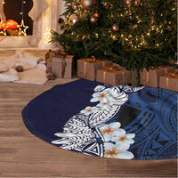 Blue Samoa Tattoo Tree Skirt Plumeria Samoan Ocean Tatau Pattern - Polynesian Pride