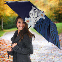 Blue Samoa Tattoo Umbrella Plumeria Samoan Ocean Tatau Pattern - Polynesian Pride