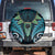 Aotearoa Pounamu Niho Spare Tire Cover Silver Fern Mix Maori Pattern - Turquoise