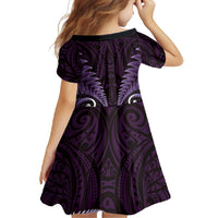 Aotearoa Pounamu Niho Family Matching Tank Maxi Dress and Hawaiian Shirt Silver Fern Mix Maori Pattern - Purple LT14 - Polynesian Pride
