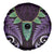 Aotearoa Pounamu Niho Spare Tire Cover Silver Fern Mix Maori Pattern - Purple