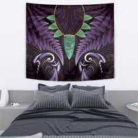 Aotearoa Pounamu Niho Tapestry Silver Fern Mix Maori Pattern - Purple