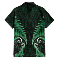 Aotearoa Pounamu Niho Family Matching Puletasi and Hawaiian Shirt Silver Fern Mix Maori Pattern - Green