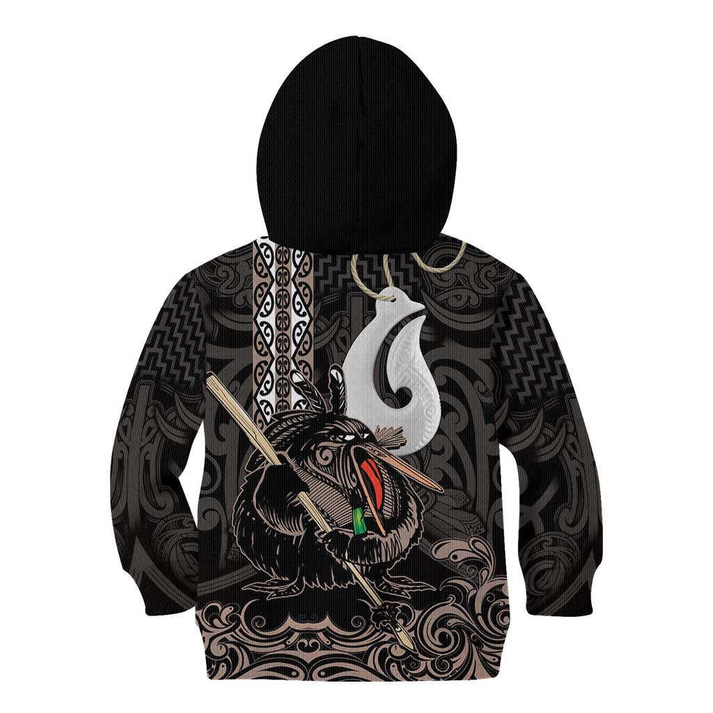 Aotearoa Hei Matau Kid Hoodie Haka Kiwi Mix Maori Mangopare
