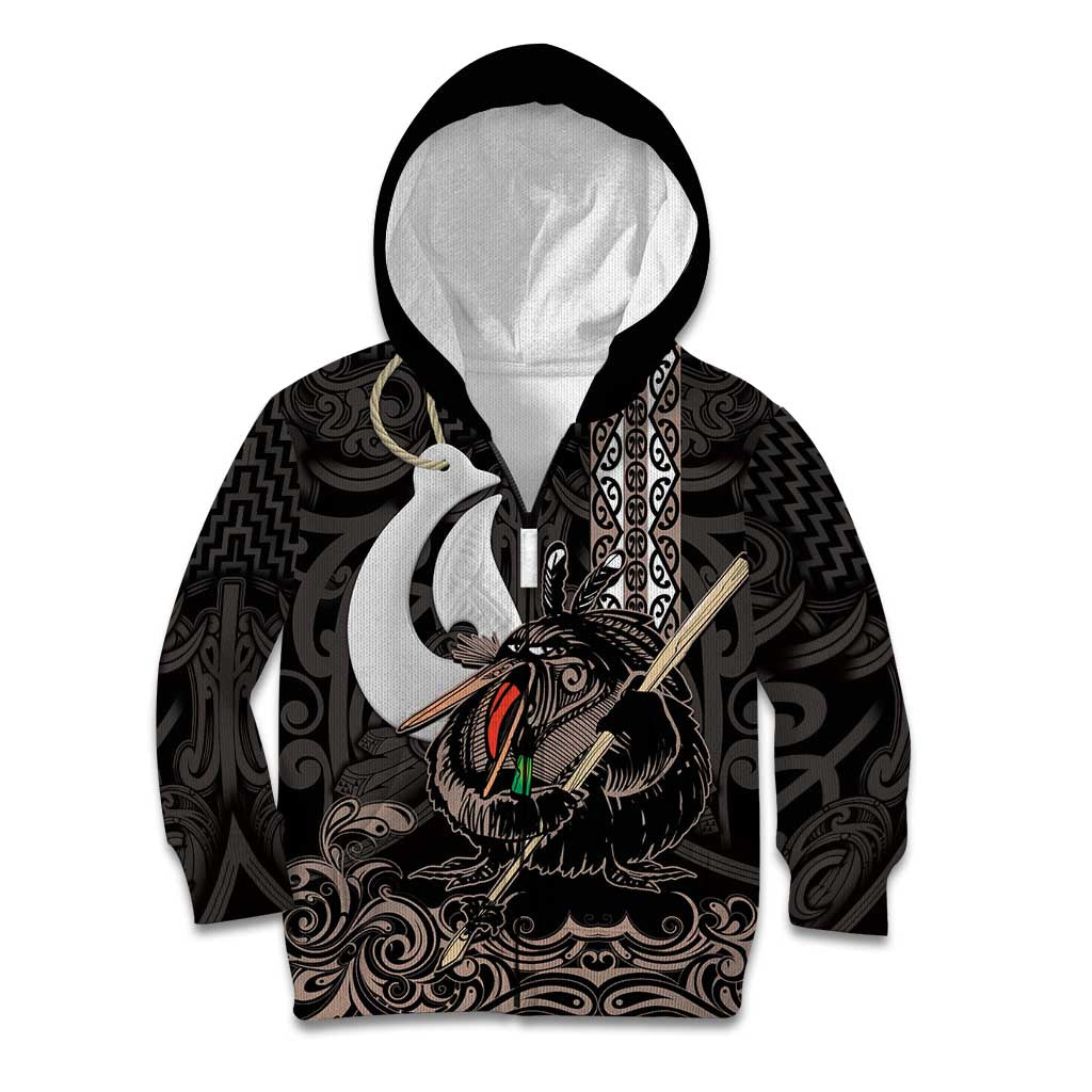 Aotearoa Hei Matau Kid Hoodie Haka Kiwi Mix Maori Mangopare