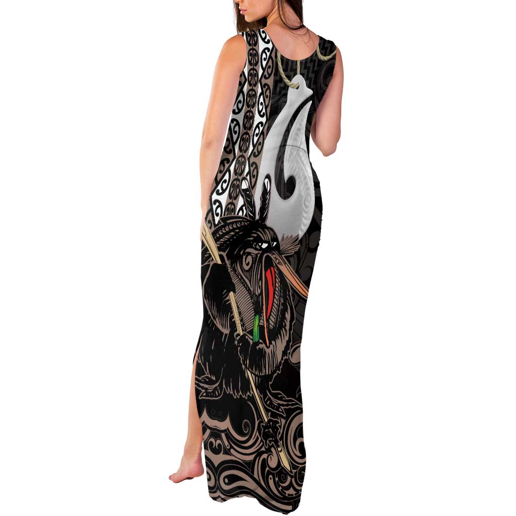 Aotearoa Hei Matau Tank Maxi Dress Haka Kiwi Mix Maori Mangopare LT14 - Polynesian Pride
