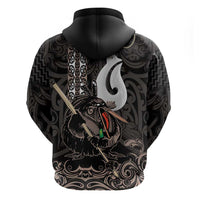 Aotearoa Hei Matau Zip Hoodie Haka Kiwi Mix Maori Mangopare LT14 - Polynesian Pride