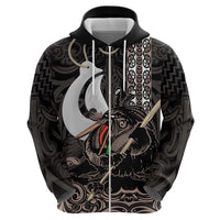 Aotearoa Hei Matau Zip Hoodie Haka Kiwi Mix Maori Mangopare LT14 - Polynesian Pride