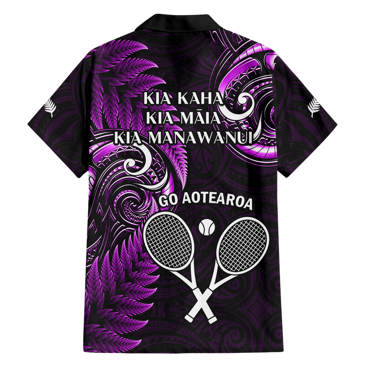 New Zealand Tiki Tennis Hawaiian Shirt 2024 Aotearoa Tenehi Maori Silver Fern - Purple LT14 - Polynesian Pride
