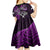 New Zealand Tiki Tennis Kid Short Sleeve Dress 2024 Aotearoa Tenehi Maori Silver Fern - Purple LT14 - Polynesian Pride