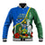 Personalised Halo Olaketa Solomon Islands Baseball Jacket Coat Of Arms With Tropical Flowers Flag Style LT14 Unisex Green - Polynesian Pride
