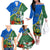 Personalised Halo Olaketa Solomon Islands Family Matching Off Shoulder Long Sleeve Dress and Hawaiian Shirt Coat Of Arms With Tropical Flowers Flag Style LT14 - Polynesian Pride