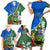 Personalised Halo Olaketa Solomon Islands Family Matching Short Sleeve Bodycon Dress and Hawaiian Shirt Coat Of Arms With Tropical Flowers Flag Style LT14 - Polynesian Pride