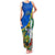 Personalised Halo Olaketa Solomon Islands Family Matching Tank Maxi Dress and Hawaiian Shirt Coat Of Arms With Tropical Flowers Flag Style LT14 Mom's Dress Green - Polynesian Pride