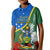 Personalised Halo Olaketa Solomon Islands Kid Polo Shirt Coat Of Arms With Tropical Flowers Flag Style LT14 Kid Green - Polynesian Pride