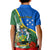 Personalised Halo Olaketa Solomon Islands Kid Polo Shirt Coat Of Arms With Tropical Flowers Flag Style LT14 - Polynesian Pride