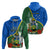 Personalised Halo Olaketa Solomon Islands Zip Hoodie Coat Of Arms With Tropical Flowers Flag Style LT14 - Polynesian Pride